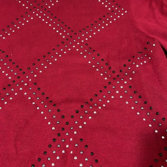 Alfred Dunner Red Crew Neck Sweater - Picture 3 of 6